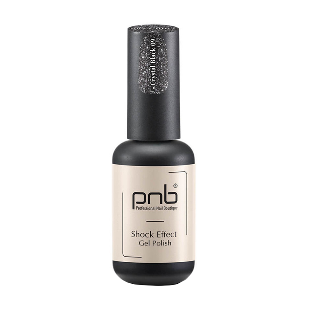 Гель-лак для нігтів PNB Shock Effect Gel Polish 09 Crystal Black, 8 мл